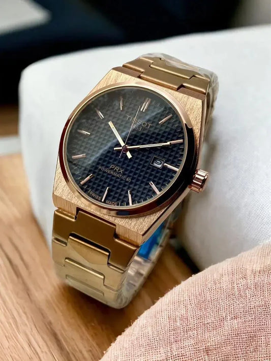 Tissot PRX Gold Stainless Steel Blue Dial Quartz Watch