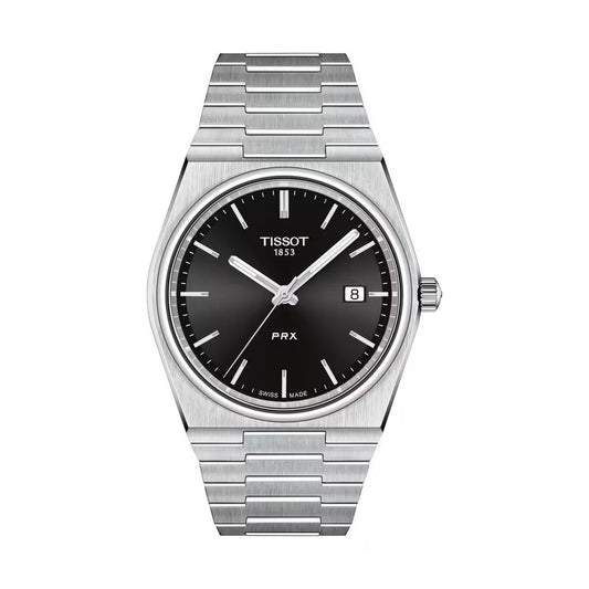 Tissot PRX Silver Stainless Steel Black Dial Quartz Watch