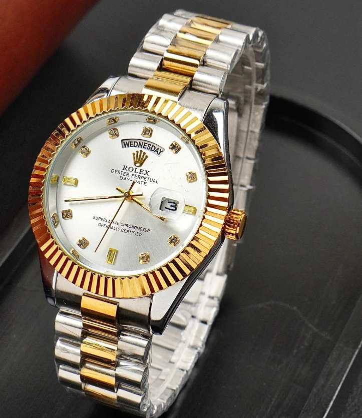 RLX Oyster Perpetual – 2 Tone -Day & Date-Stainless Steel With White Dial