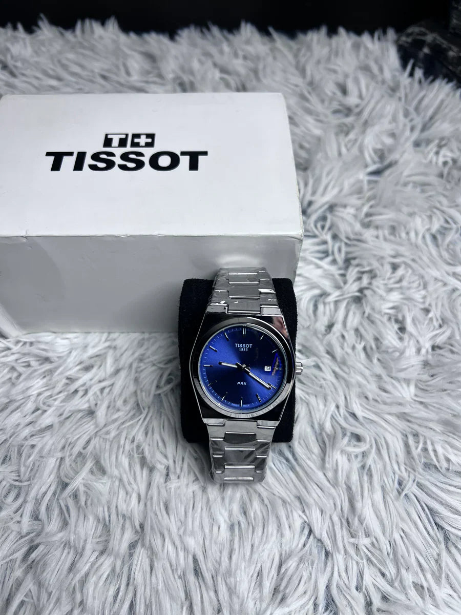 Tissot PRX Silver Stainless Steel Blue Dial Quartz Watch