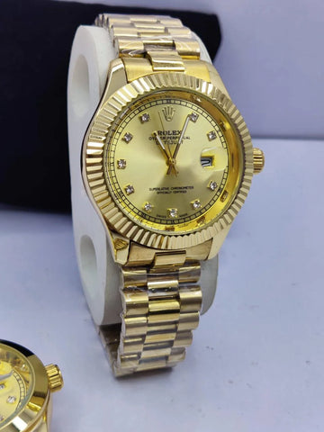 RLX oyster perpetual DATE Gold Dial With Gold Chain