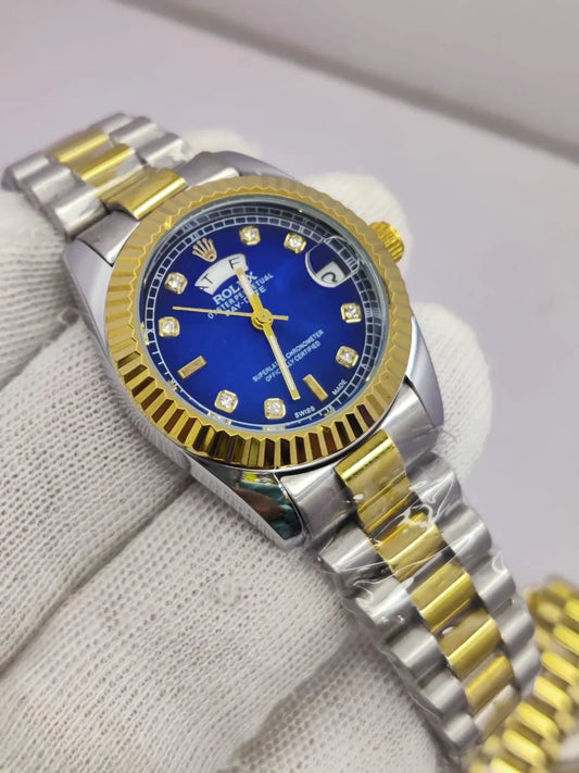 RLX Rolesor  – 2 Tone -Day & Date-Stainless Steel With Blue Dial