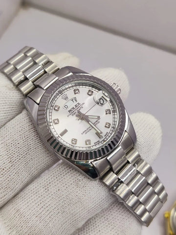 RLX Day & Date White Dial With Siver Chain