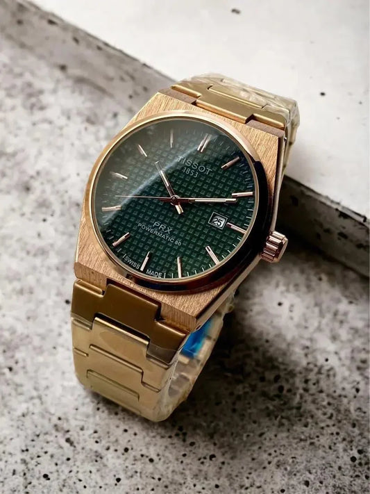 Tissot PRX Gold Stainless Steel Green Dial Quartz Watch