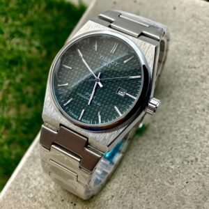 Tissot PRX Silver Stainless Steel Green Dial Quartz Watch for Men's